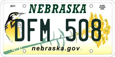 NE license plate DFM508