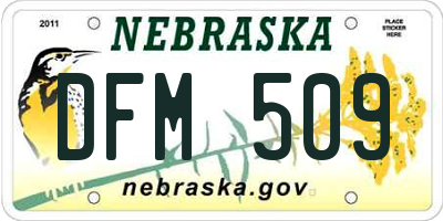 NE license plate DFM509