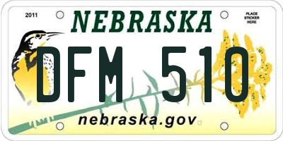 NE license plate DFM510