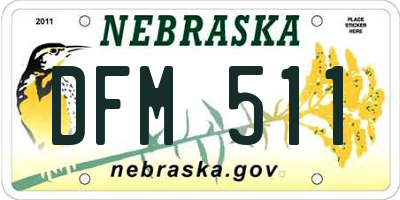 NE license plate DFM511