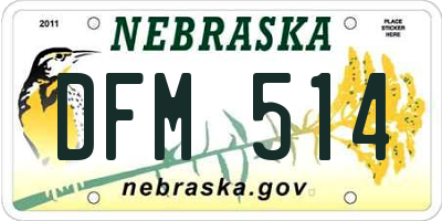 NE license plate DFM514