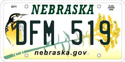NE license plate DFM519