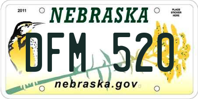NE license plate DFM520