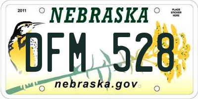 NE license plate DFM528