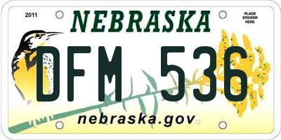 NE license plate DFM536