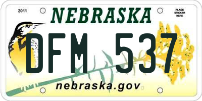 NE license plate DFM537