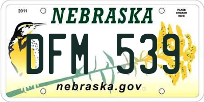 NE license plate DFM539