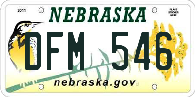 NE license plate DFM546