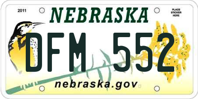NE license plate DFM552