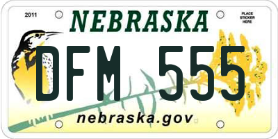 NE license plate DFM555