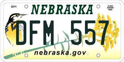 NE license plate DFM557