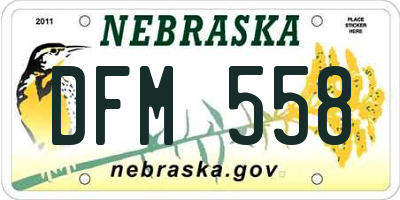 NE license plate DFM558