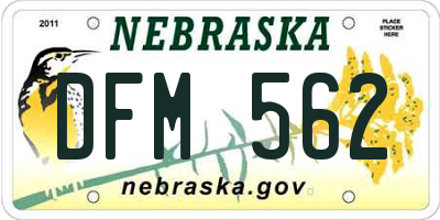 NE license plate DFM562