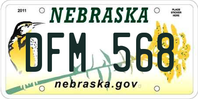 NE license plate DFM568