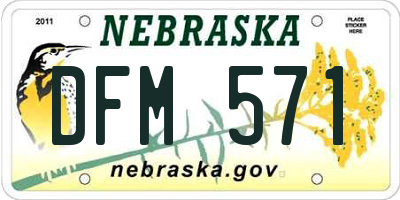 NE license plate DFM571