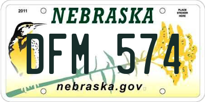 NE license plate DFM574