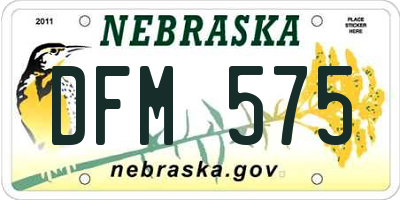 NE license plate DFM575