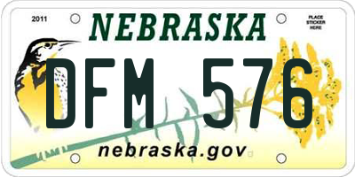 NE license plate DFM576