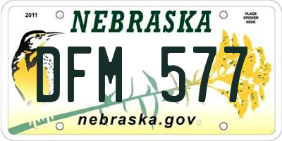 NE license plate DFM577