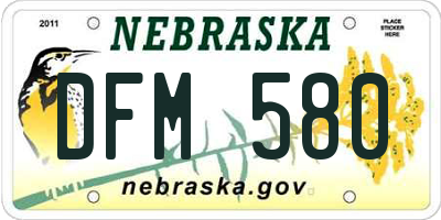 NE license plate DFM580