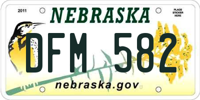 NE license plate DFM582