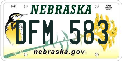 NE license plate DFM583