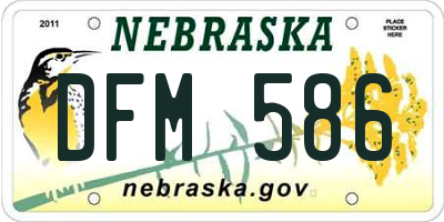 NE license plate DFM586