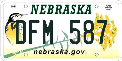 NE license plate DFM587