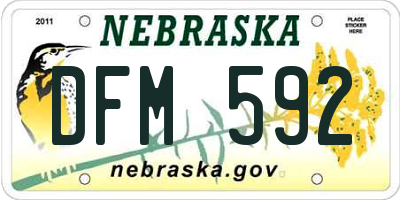 NE license plate DFM592