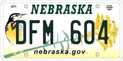 NE license plate DFM604