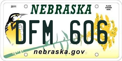 NE license plate DFM606