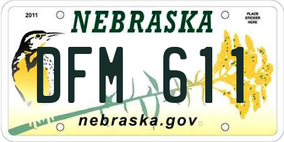 NE license plate DFM611