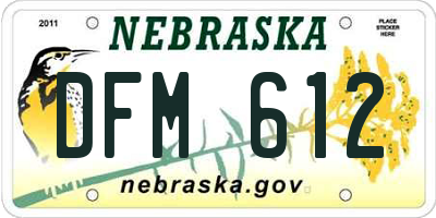 NE license plate DFM612
