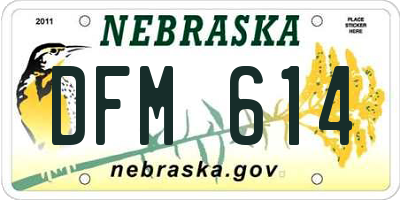 NE license plate DFM614