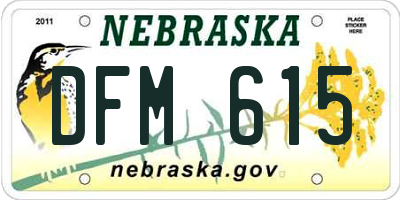 NE license plate DFM615