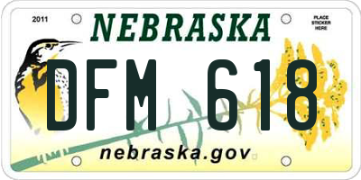 NE license plate DFM618