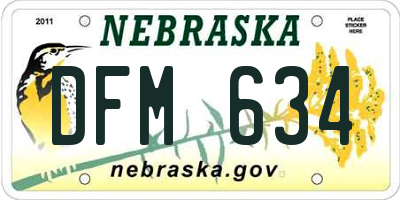 NE license plate DFM634