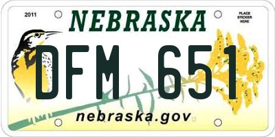 NE license plate DFM651