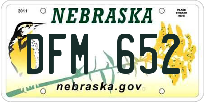 NE license plate DFM652