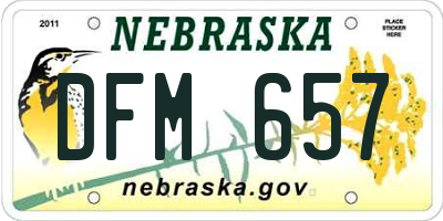 NE license plate DFM657