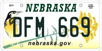 NE license plate DFM669