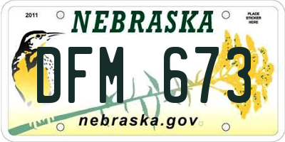 NE license plate DFM673