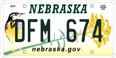 NE license plate DFM674