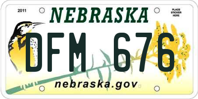 NE license plate DFM676