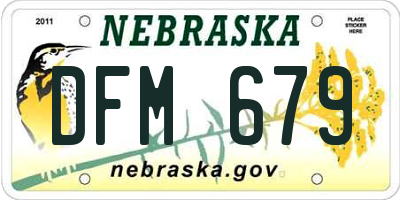 NE license plate DFM679