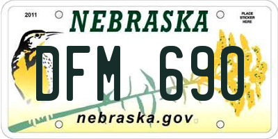NE license plate DFM690