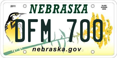 NE license plate DFM700