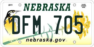 NE license plate DFM705