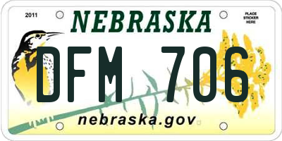 NE license plate DFM706
