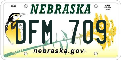 NE license plate DFM709